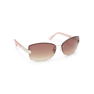 Light pink rimless sunglasses